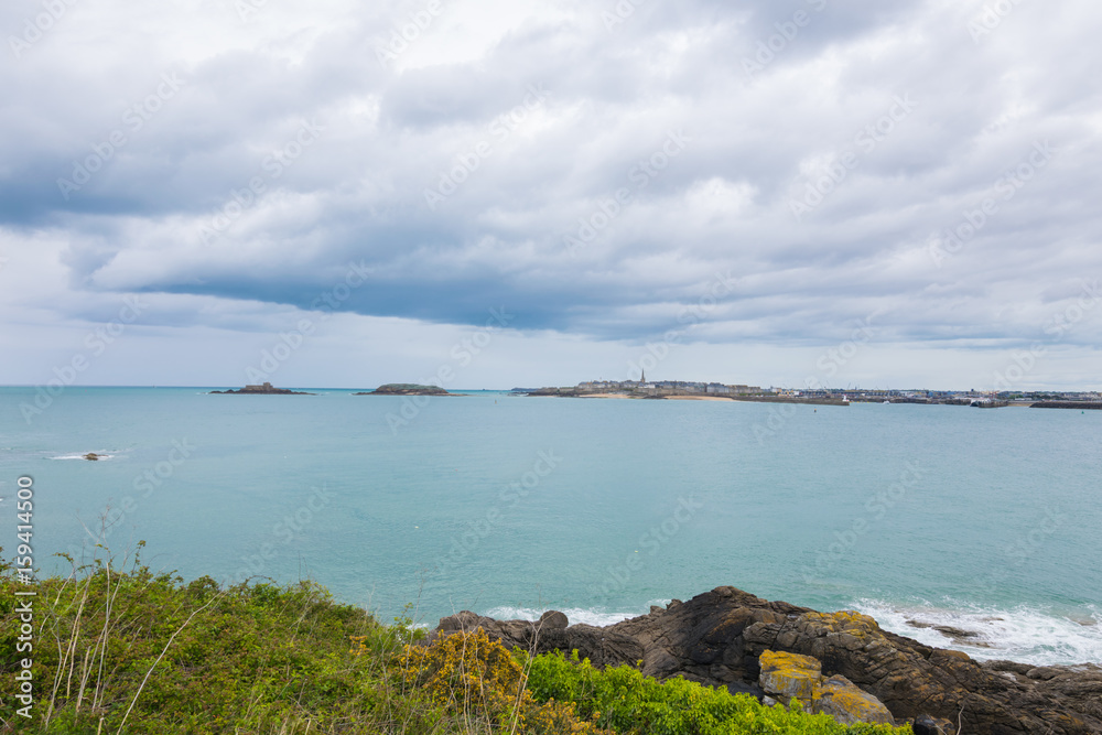 Dinard on a clouded day, France, Brittany, Europe