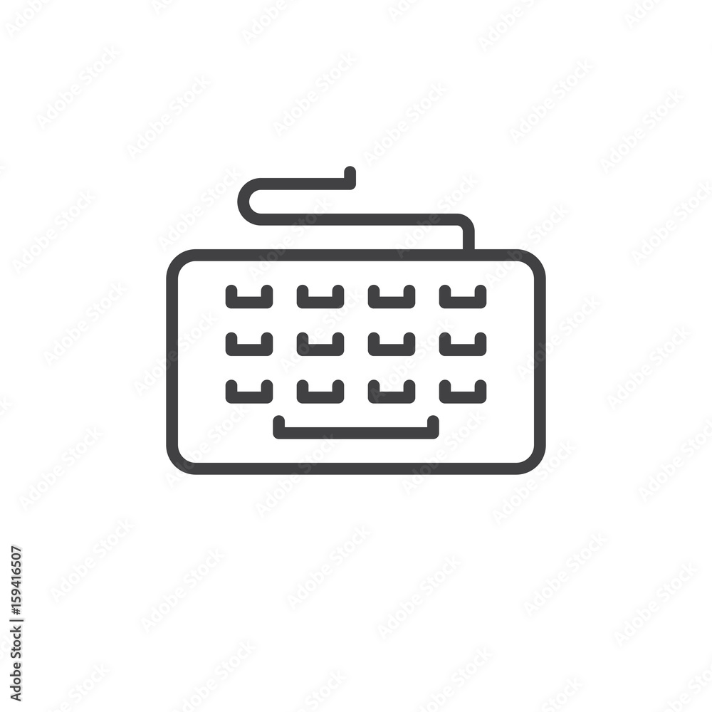 Typing keyboard line icon, outline vector sign, linear style pictogram isolated on white. Symbol, logo illustration. Editable stroke. Pixel perfect Typing keyboard line icon, outline vector sign, linear style pictogram isolated on white. Symbol, logo illustration. Editable stroke. Pixel perfect