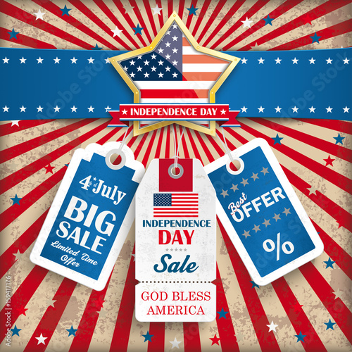 Independence Day Golden Star Price Stickers photo