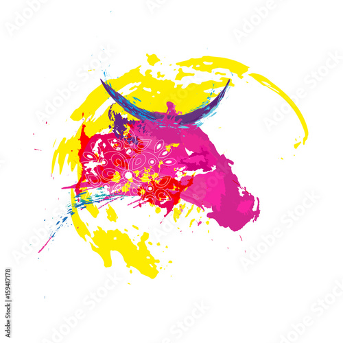 Abstract colorful watercolor background. Spots and splashes. Vector illustration