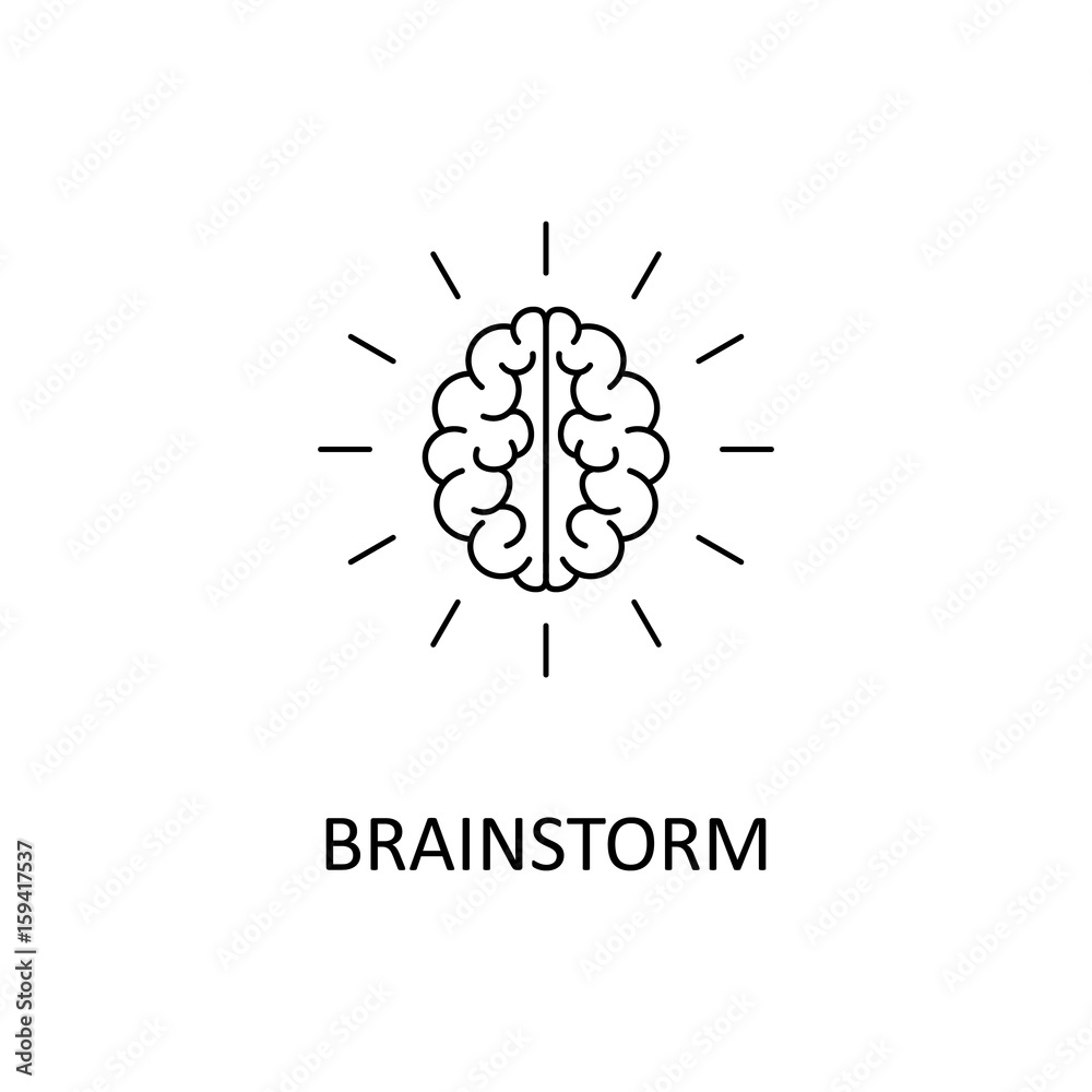 Brain, brainstorming, idea, creativity logo and icon. Vector Brain, brainstorming, idea, creativity logo and icon. Vector