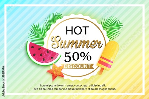 Summer sale background design for banner