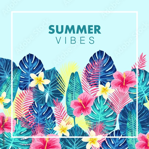 Summer exotic and tropic background design.