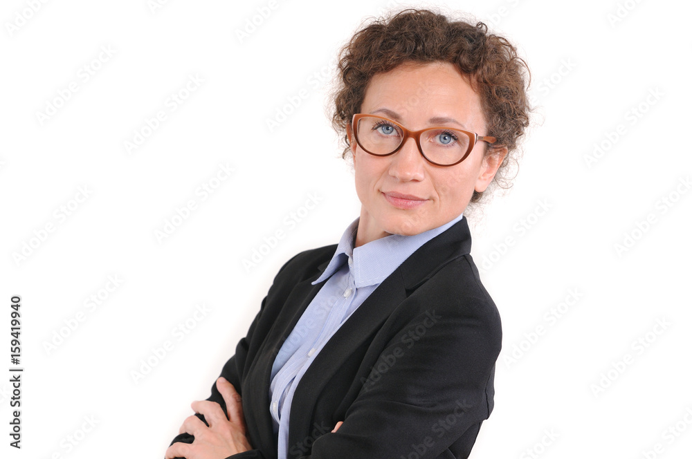 Beautiful mature business woman in glasses Beautiful mature business woman in glasses