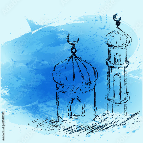 Eid mubarak and Aid said greeting moubarak and mabrok for Muslim Community festival card design eps 10