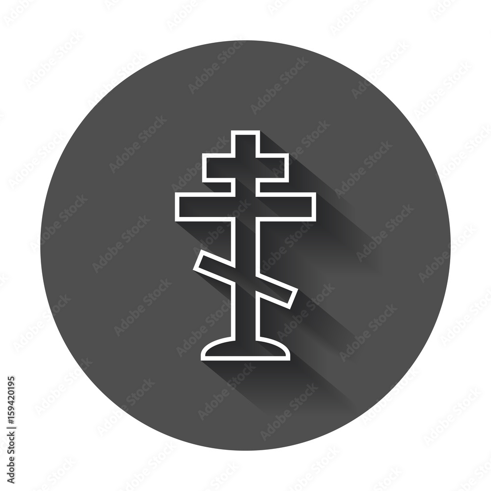 Halloween grave icon in line style. Gravestone vector illustration. Rip tombstone flat icon with long shadow. Halloween grave icon in line style. Gravestone vector illustration. Rip tombstone flat icon with long shadow.