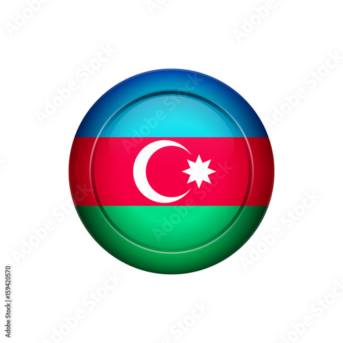Free Download Azerbaijan flag on the round button, vector illustration - GFXLoad
