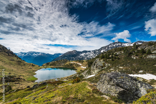 Lake Tristaina in Andorra Pyrenees at spring