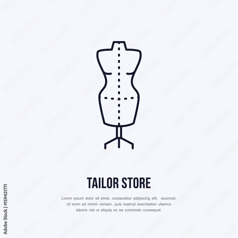 Premium Vector  Tailor dummy continuous line vector illustration dressmaker  mannequin