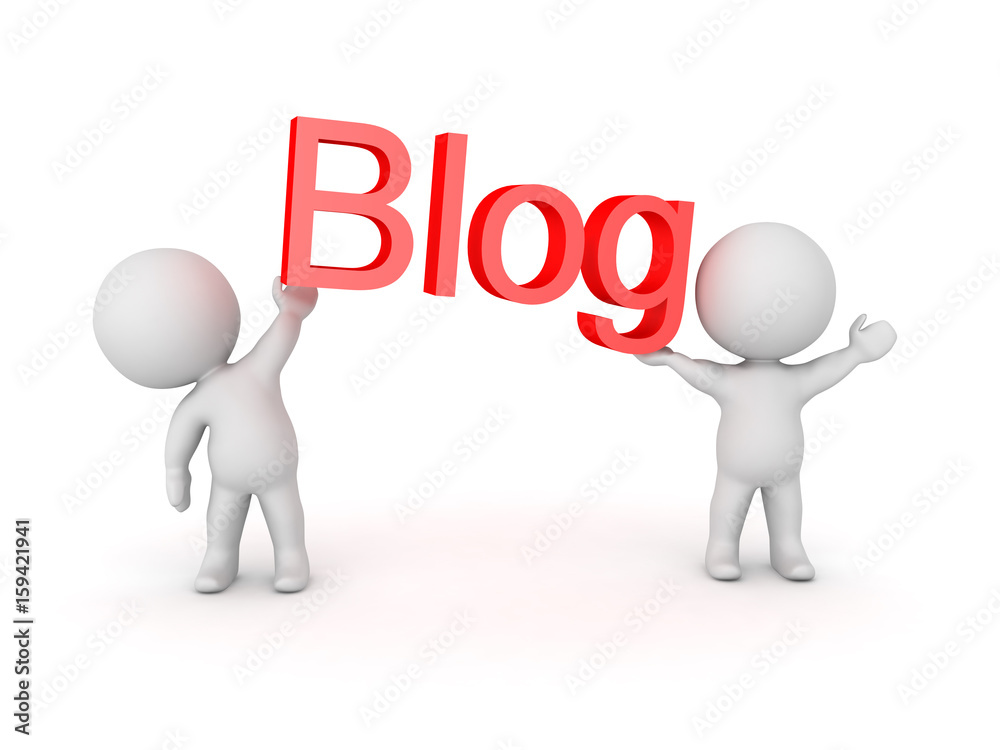 3D Characters holding up red letters which say Blog 3D Characters holding up red letters which say Blog