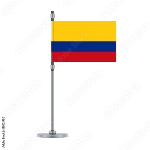 Free Download Colombian flag on the metallic pole, vector illustration - GFXLoad