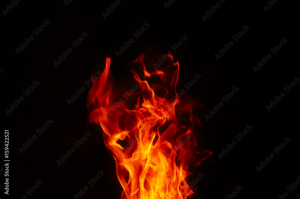Fire Texture With Motion Blur Effect Over Black Background Fire Texture With Motion Blur Effect Over Black Background