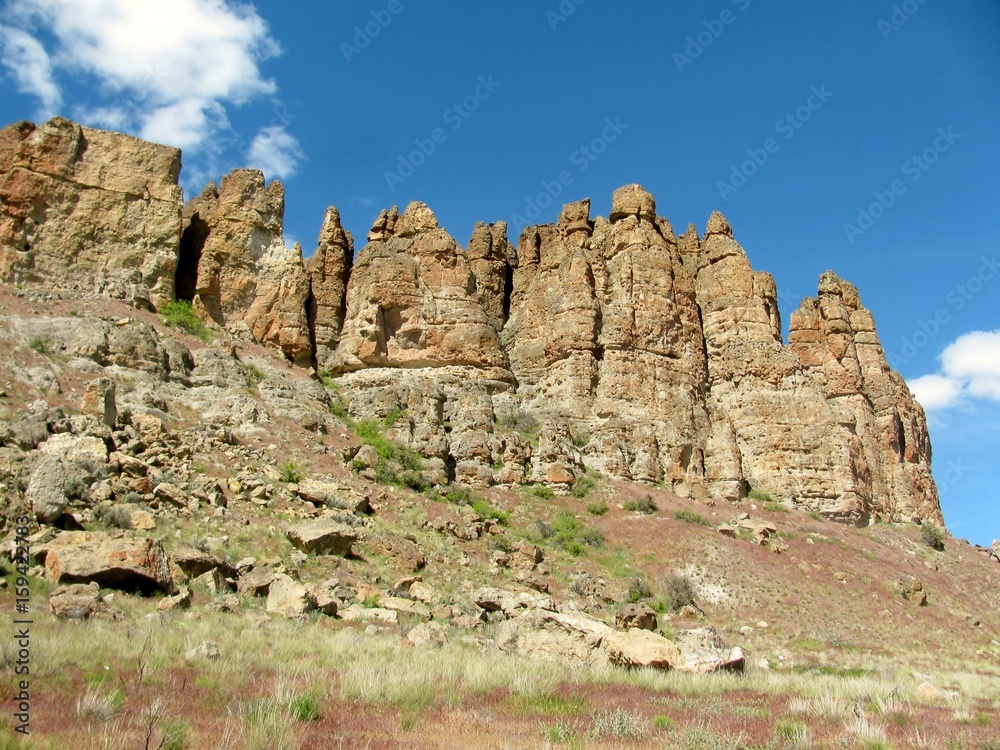 Rock formations in the Eastern Oregon desert, USA