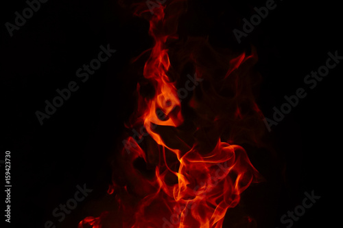 Fire Texture With Motion Blur Effect Over Black Background