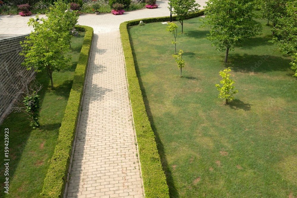 Fototapeta premium An asian garden from above