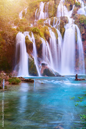 Plitvice lakes with beautiful colors and magnificent views of the waterfalls © rolandbarat