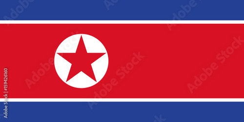 North Korean flag, flat layout, vector illustration