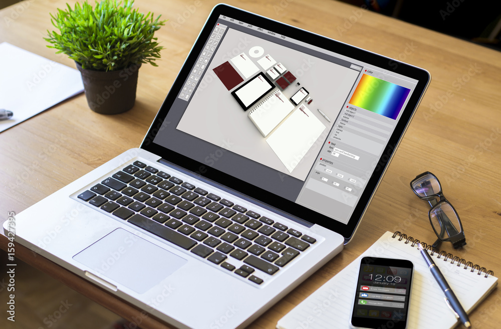 Fototapeta premium desktop laptop branding design