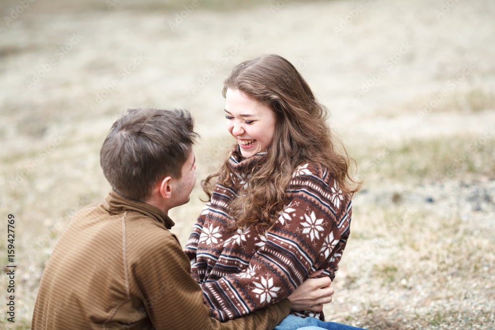 Love story of Beautiful happy couple on lake, spring forest. Love story of Beautiful happy couple on lake, spring forest.