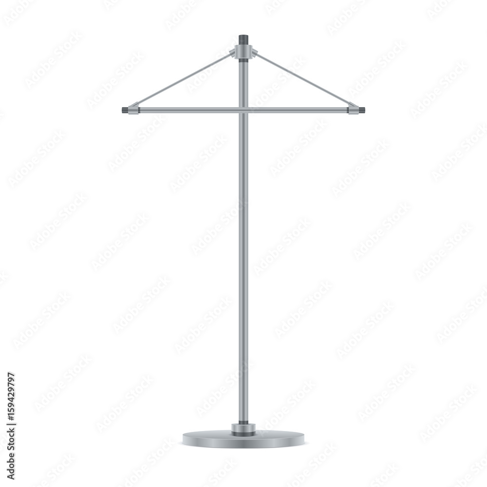 Cross flag pole, metallic bar, isolated vector illustration Cross flag pole, metallic bar, isolated vector illustration