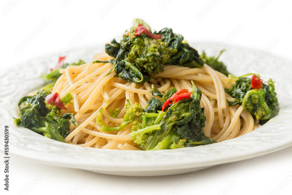 Spaghetti con cime di rapa, Turnip Greens Noodles Spaghetti con cime di rapa, Turnip Greens Noodles