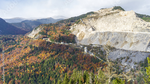 View of Lespezi stone quarry, Romania