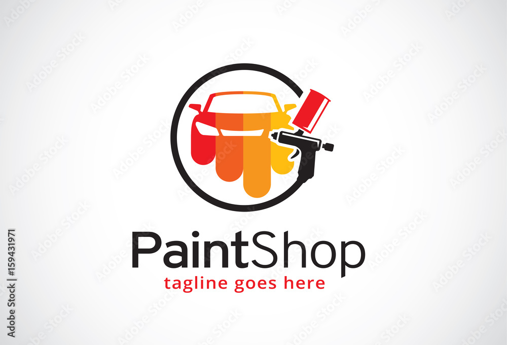 Paint Shop Logo Template Design Vector, Emblem, Design Concept