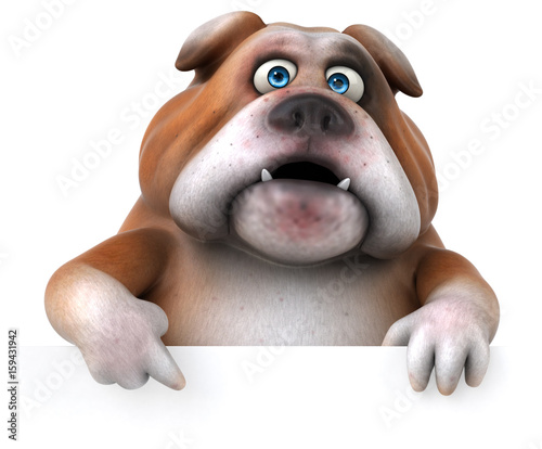 Fun bulldog - 3D Illustration