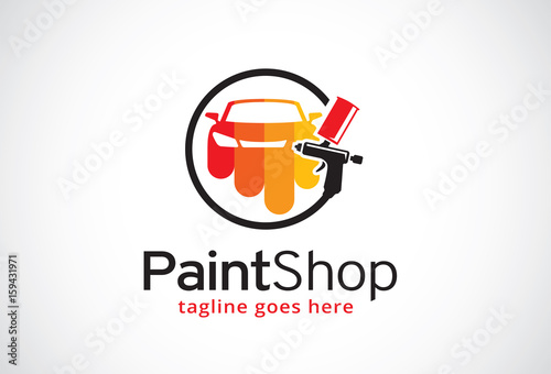 Paint Shop Logo Template Design Vector, Emblem, Design Concept, Creative Symbol, Icon