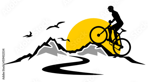 Silhouette Radsport Berge