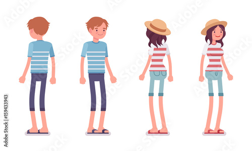 Young man and woman in standing pose