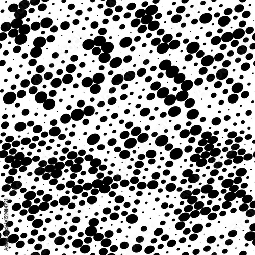 Seamless geometric black and white ornament generated by random circles