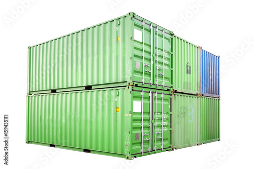 Fotografie, Obraz Industrial container green color for shipping at port