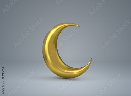 Crescent golden moon.