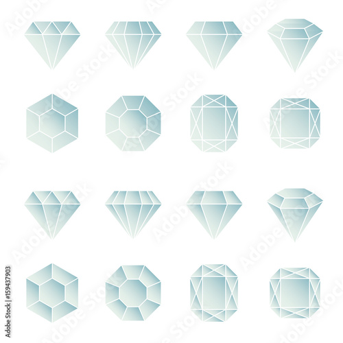 set of diamond design elements
