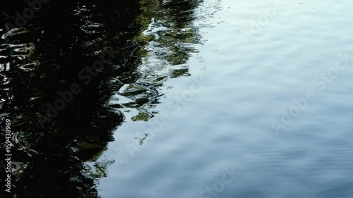 Beautiful lake stone beach ripples on the water photo