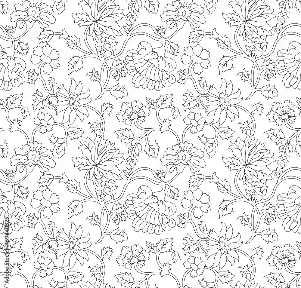seamless  outline floral pattern