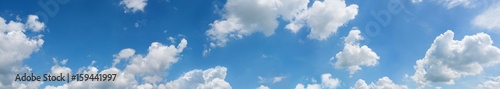 Panorama with blue sky and clouds