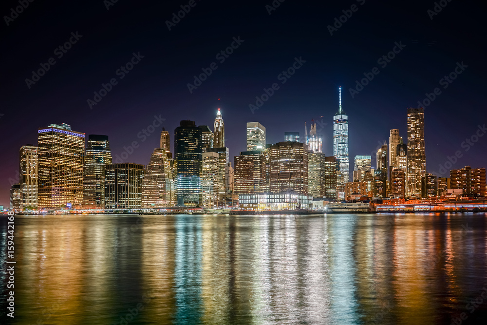 Night skyline of New York