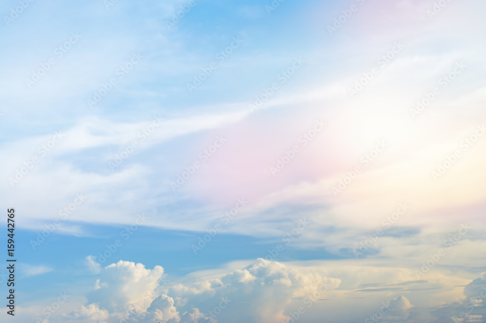 Cloudy blue sky background.Partly cloudy sky.