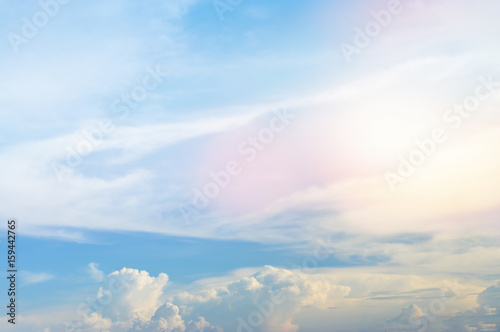 Cloudy blue sky background.Partly cloudy sky. © sunshiro