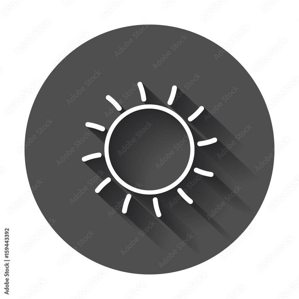 Sun icon vector illustration. Sun with ray symbol with long shadow. Sun icon vector illustration. Sun with ray symbol with long shadow.