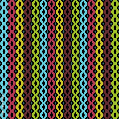 Vector seamless pattern. Abstract  geometric background of colored bands. Background can be used for printing on fabric, wrapping, design