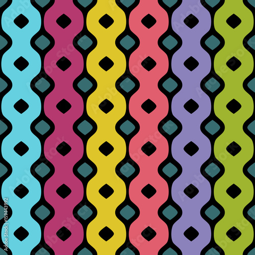 Vector seamless pattern. Abstract  geometric background of colored bands. Background can be used for printing on fabric, wrapping