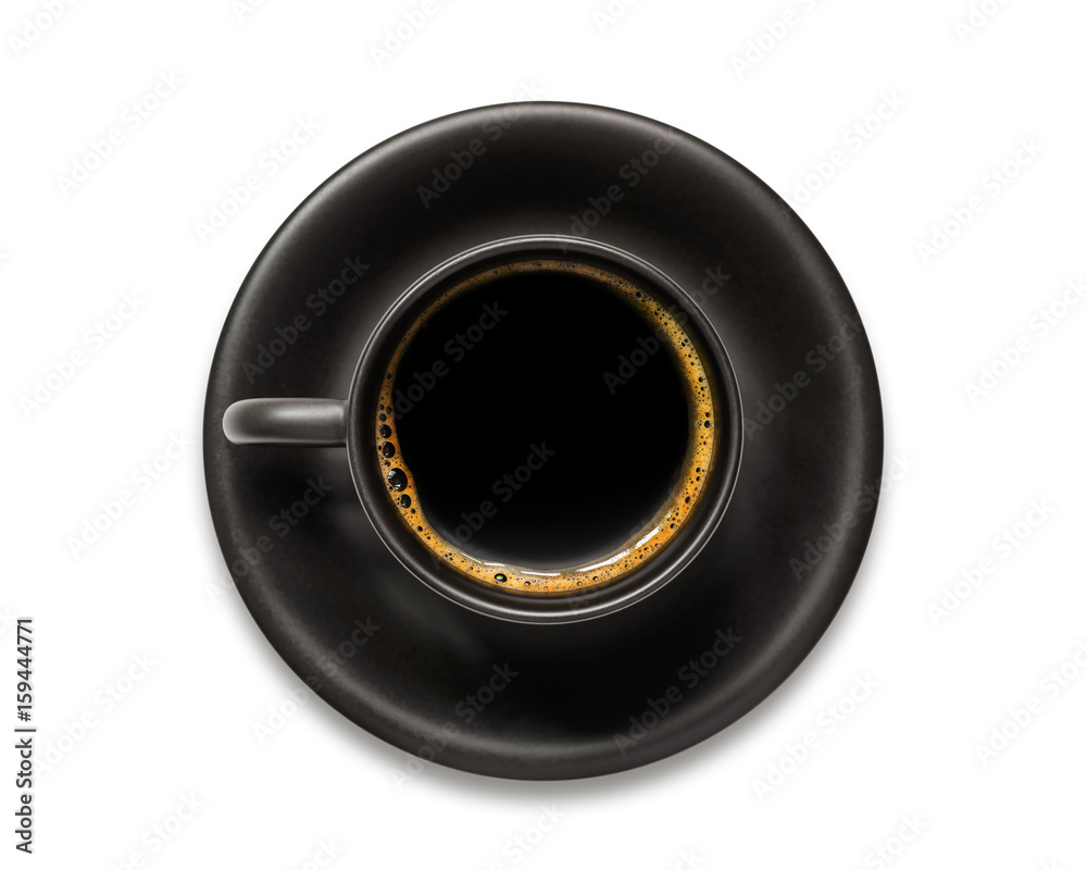 Top view of a white coffee cup isolated on white background. Top view of a white coffee cup isolated on white background.