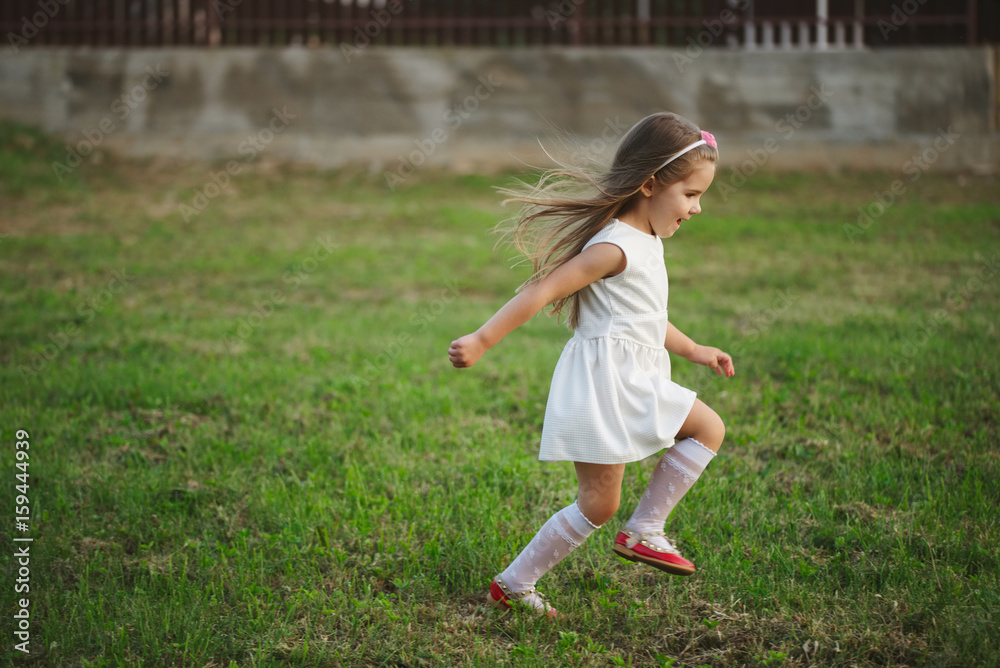 little beautiful running girl outside little beautiful running girl outside