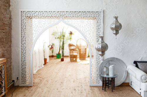 Eastern traditional interior. Arabic style room