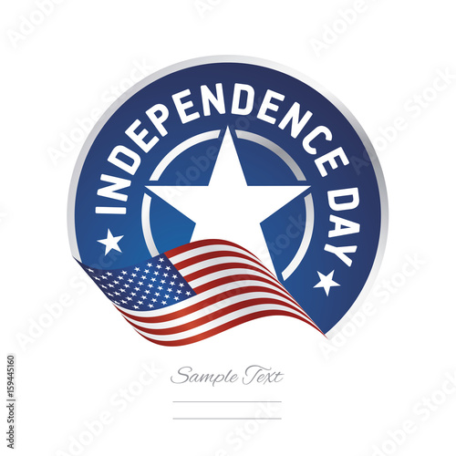 Independence Day USA flag color label logo icon