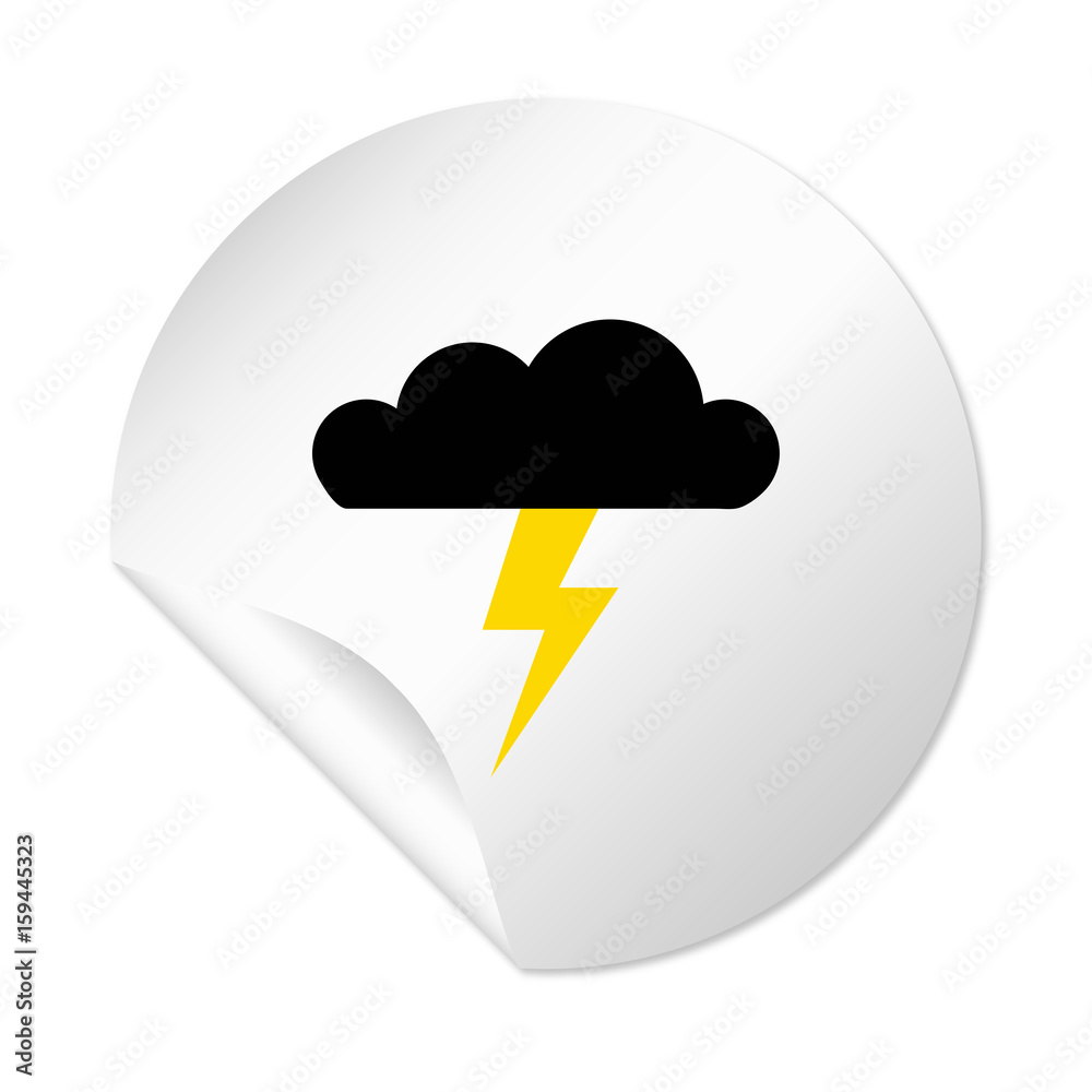 Runder Sticker - Gewitterwolke dunkel Runder Sticker - Gewitterwolke dunkel