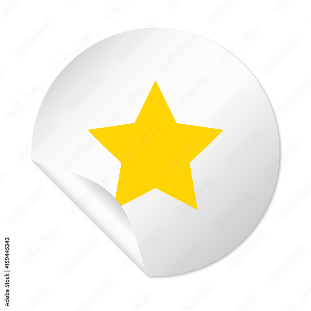 Runder Sticker - Stern gelb Runder Sticker - Stern gelb